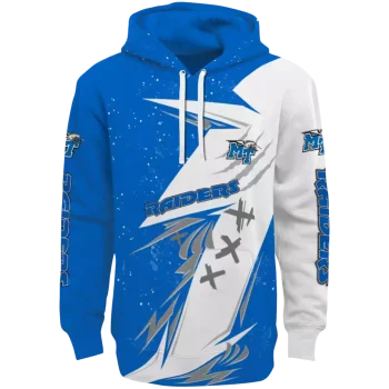 middle tennessee blue raiders dynamic slash blue white hoodie best selling