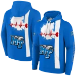 middle tennessee blue raiders football heartbeat blue hoodie best selling