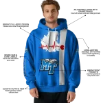 middle tennessee blue raiders football heartbeat blue hoodie best selling