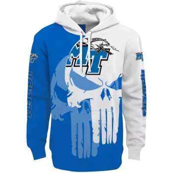middle tennessee blue raiders graphic punisher blue white hoodie best selling