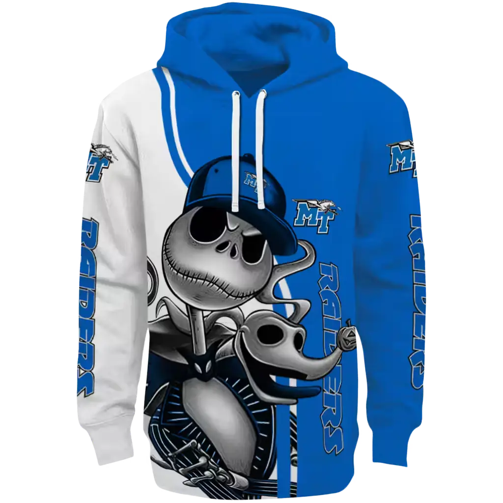 middle tennessee blue raiders jack skellington blue hoodie best selling middle tennessee blue raiders jack skellington blue hoodie best selling