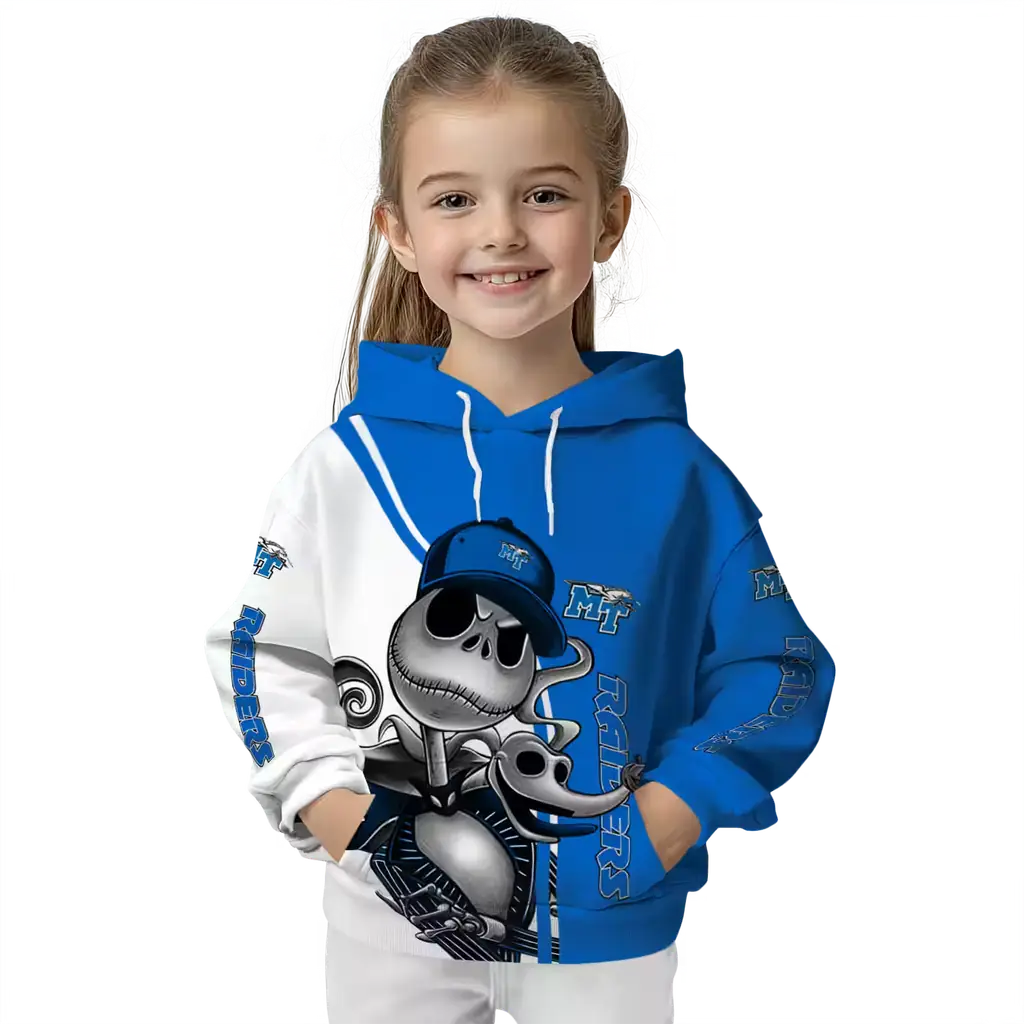 middle tennessee blue raiders jack skellington blue hoodie top rated middle tennessee blue raiders jack skellington blue hoodie top rated