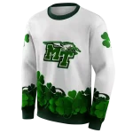middle tennessee blue raiders lucky motif white green hoodie best selling
