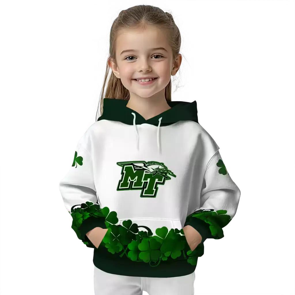middle tennessee blue raiders lucky motif white green hoodie top rated middle tennessee blue raiders lucky motif white green hoodie top rated