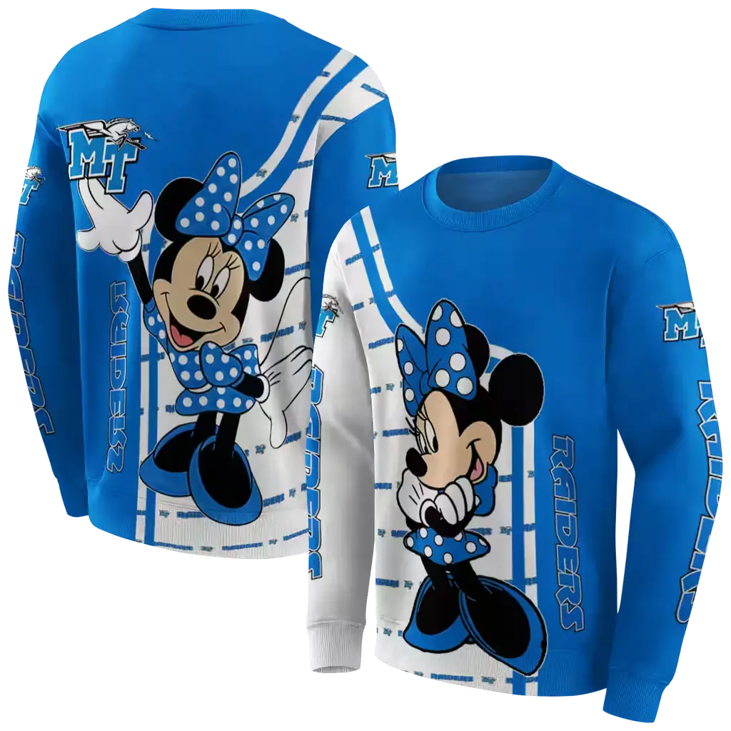 middle tennessee blue raiders minnie mouse blue hoodie premium grade middle tennessee blue raiders minnie mouse blue hoodie premium grade