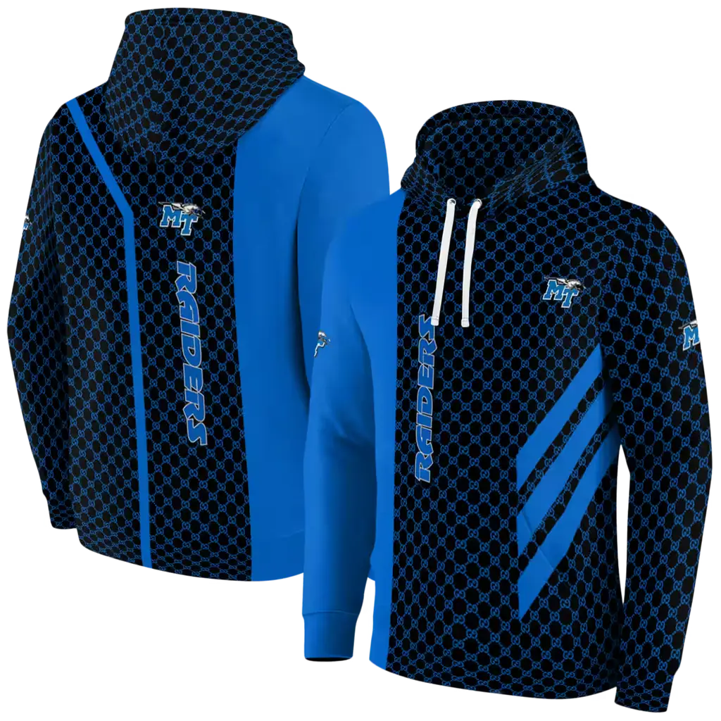 middle tennessee blue raiders monogram pattern blue hoodie fashion forward middle tennessee blue raiders monogram pattern blue hoodie fashion forward