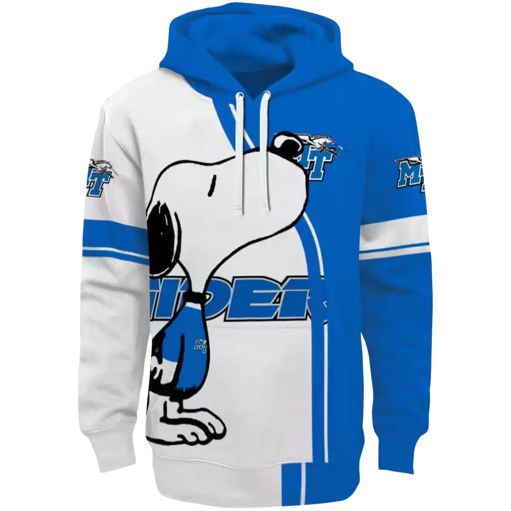 middle tennessee blue raiders playful snoopy blue hoodie best selling middle tennessee blue raiders playful snoopy blue hoodie best selling