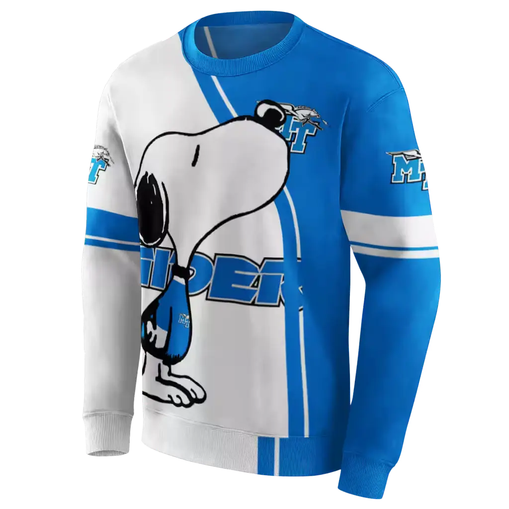 middle tennessee blue raiders playful snoopy blue hoodie new arrival middle tennessee blue raiders playful snoopy blue hoodie new arrival