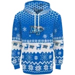 middle tennessee blue raiders reindeer motif blue hoodie best selling