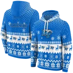 middle tennessee blue raiders reindeer motif blue hoodie best selling