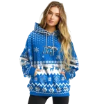 middle tennessee blue raiders reindeer motif blue hoodie best selling