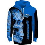 middle tennessee blue raiders skull motif blue black hoodie best selling