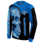 middle tennessee blue raiders skull motif blue black hoodie best selling