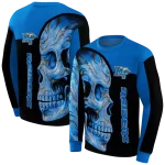 middle tennessee blue raiders skull motif blue black hoodie best selling