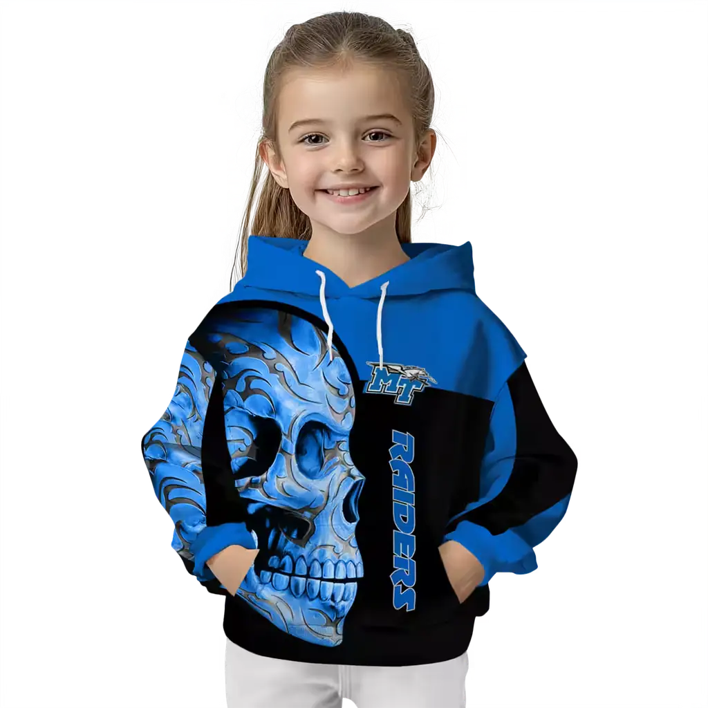 middle tennessee blue raiders skull motif blue black hoodie top rated middle tennessee blue raiders skull motif blue black hoodie top rated