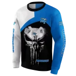 middle tennessee blue raiders skull punisher white black hoodie best selling