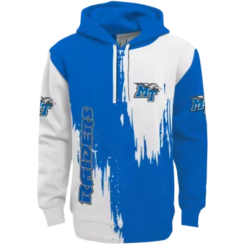 middle tennessee blue raiders splatter effect blue hoodie best selling