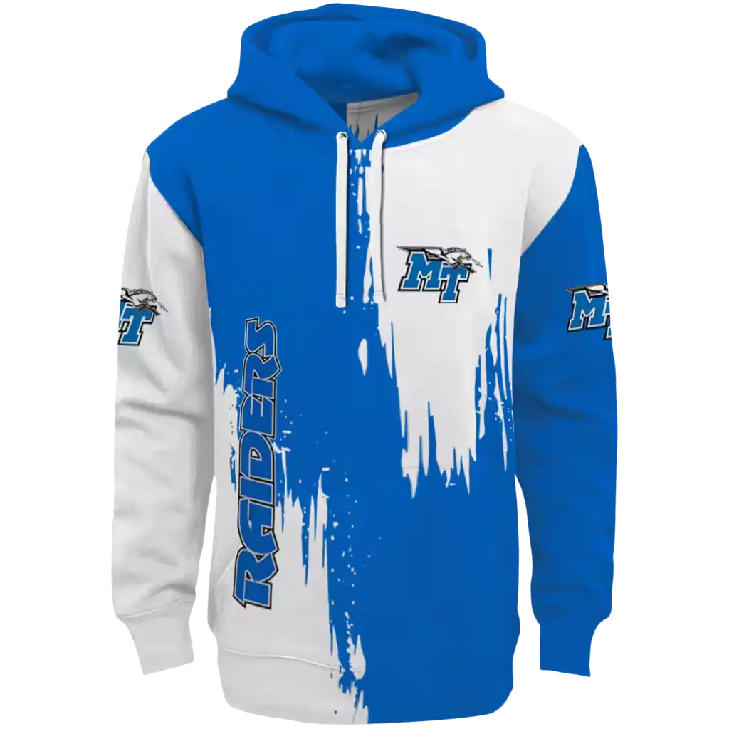 middle tennessee blue raiders splatter effect blue hoodie best selling middle tennessee blue raiders splatter effect blue hoodie best selling