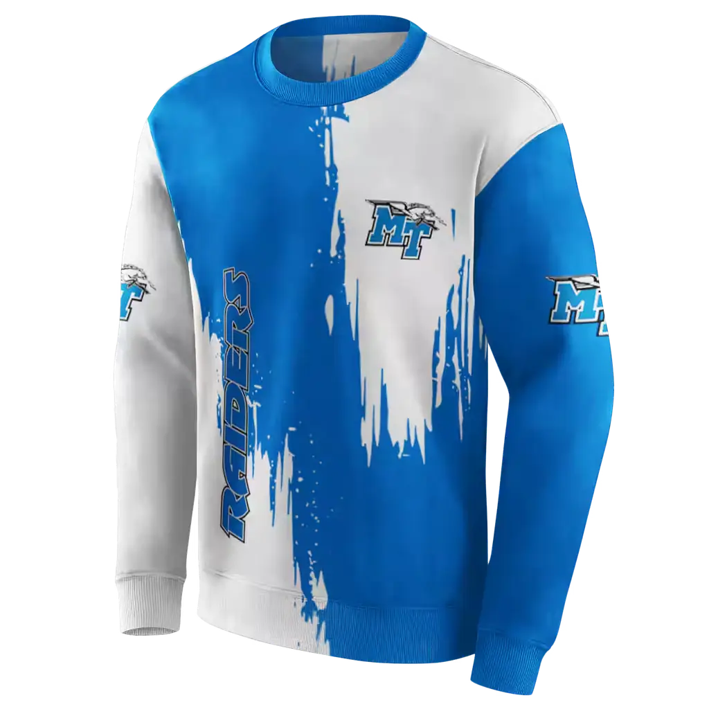 middle tennessee blue raiders splatter effect blue hoodie new arrival middle tennessee blue raiders splatter effect blue hoodie new arrival