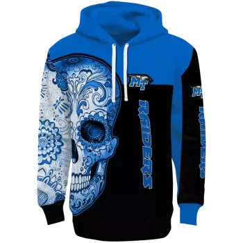 middle tennessee blue raiders sugar skull blue black hoodie best selling
