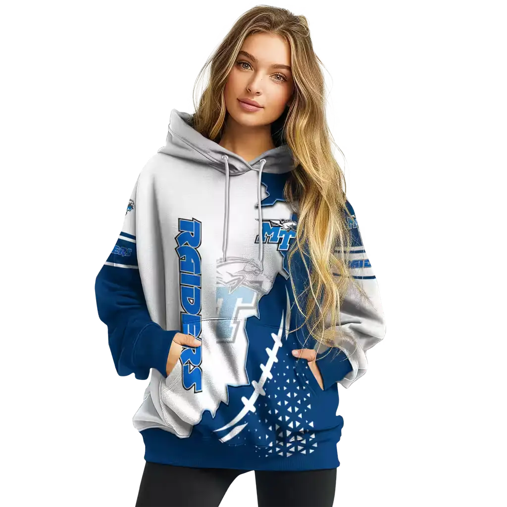 middle tennessee blue raiders triangular pattern blue white hoodie high quality middle tennessee blue raiders triangular pattern blue white hoodie high quality