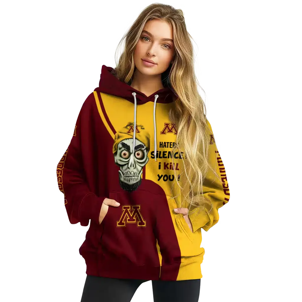 minnesota golden gophers achmed skull maroon hoodie high quality minnesota golden gophers achmed skull maroon hoodie high quality