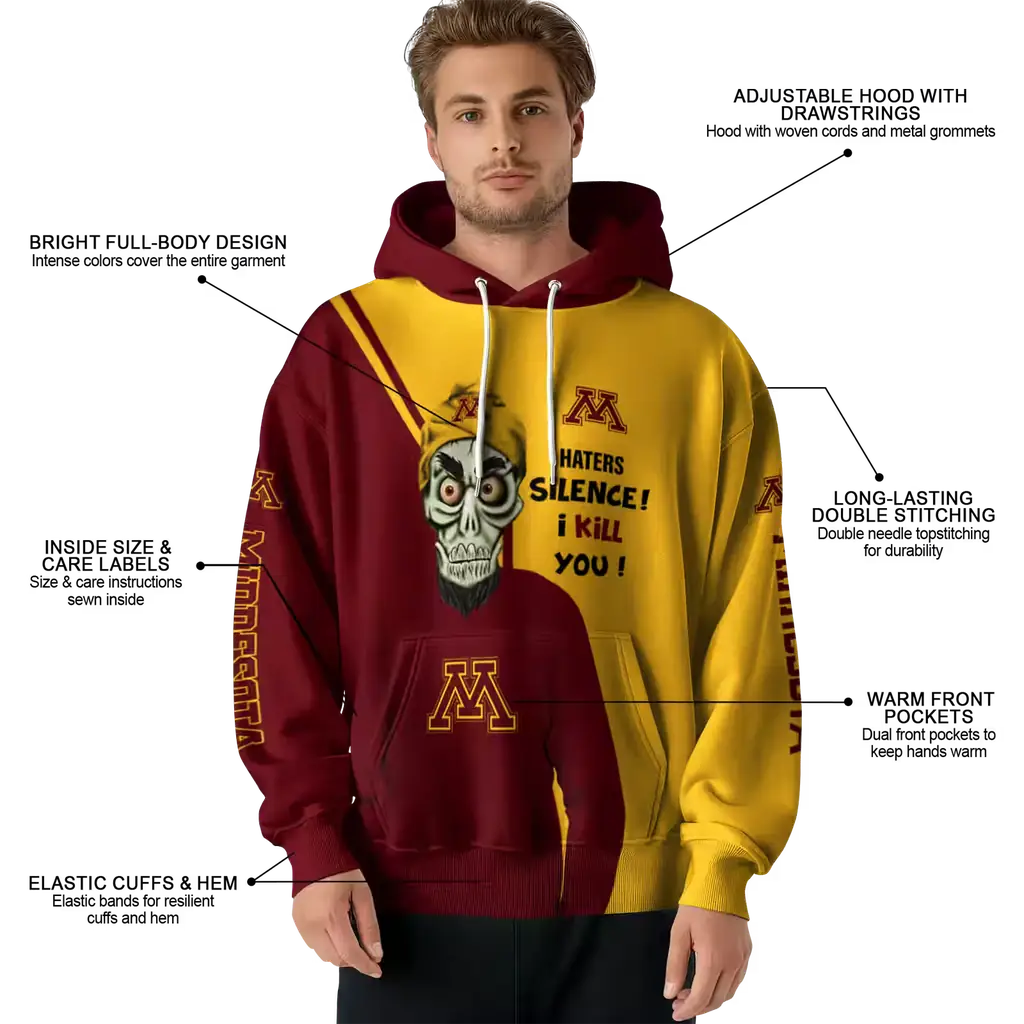 minnesota golden gophers achmed skull maroon hoodie latest model minnesota golden gophers achmed skull maroon hoodie latest model