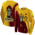 minnesota golden gophers achmed skull maroon hoodie best selling