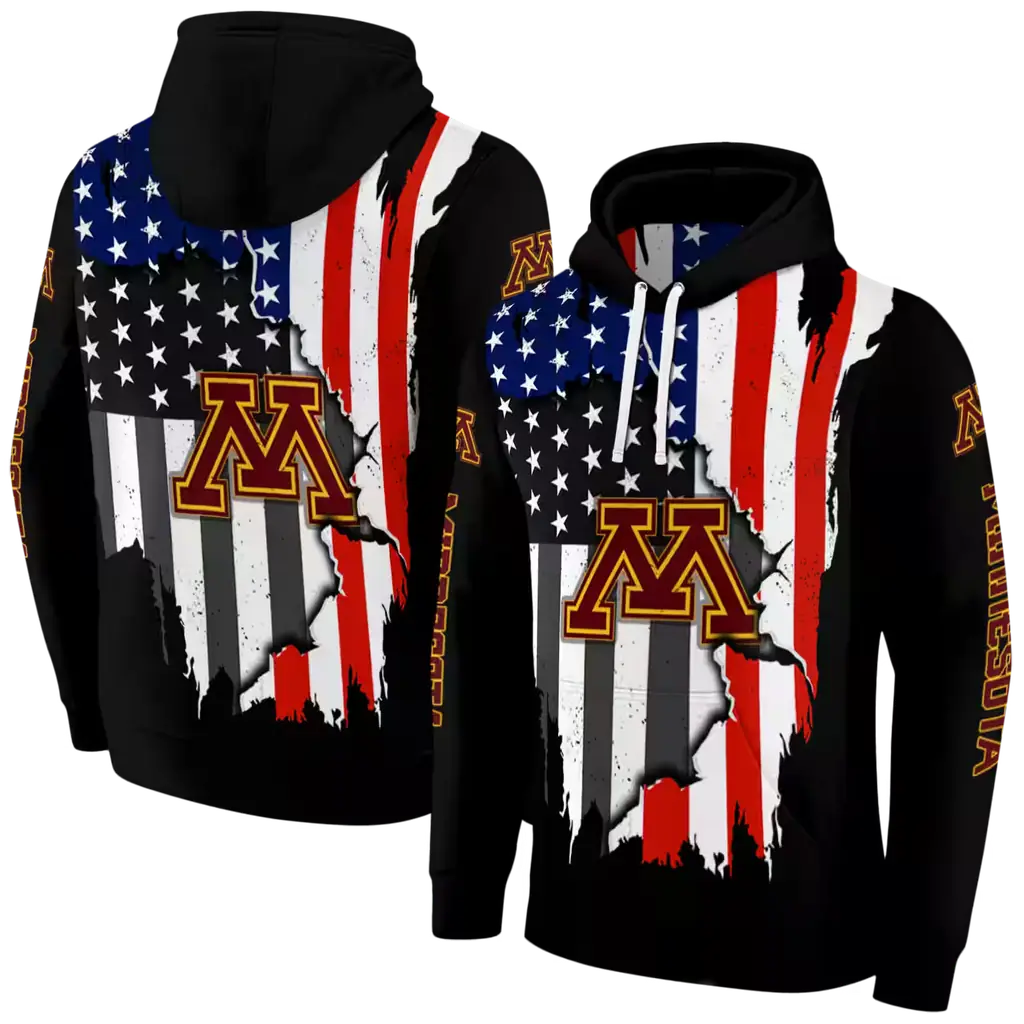 minnesota golden gophers american pride black hoodie fashion forward minnesota golden gophers american pride black hoodie fashion forward
