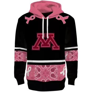 minnesota golden gophers awareness ribbon black pink hoodie best selling