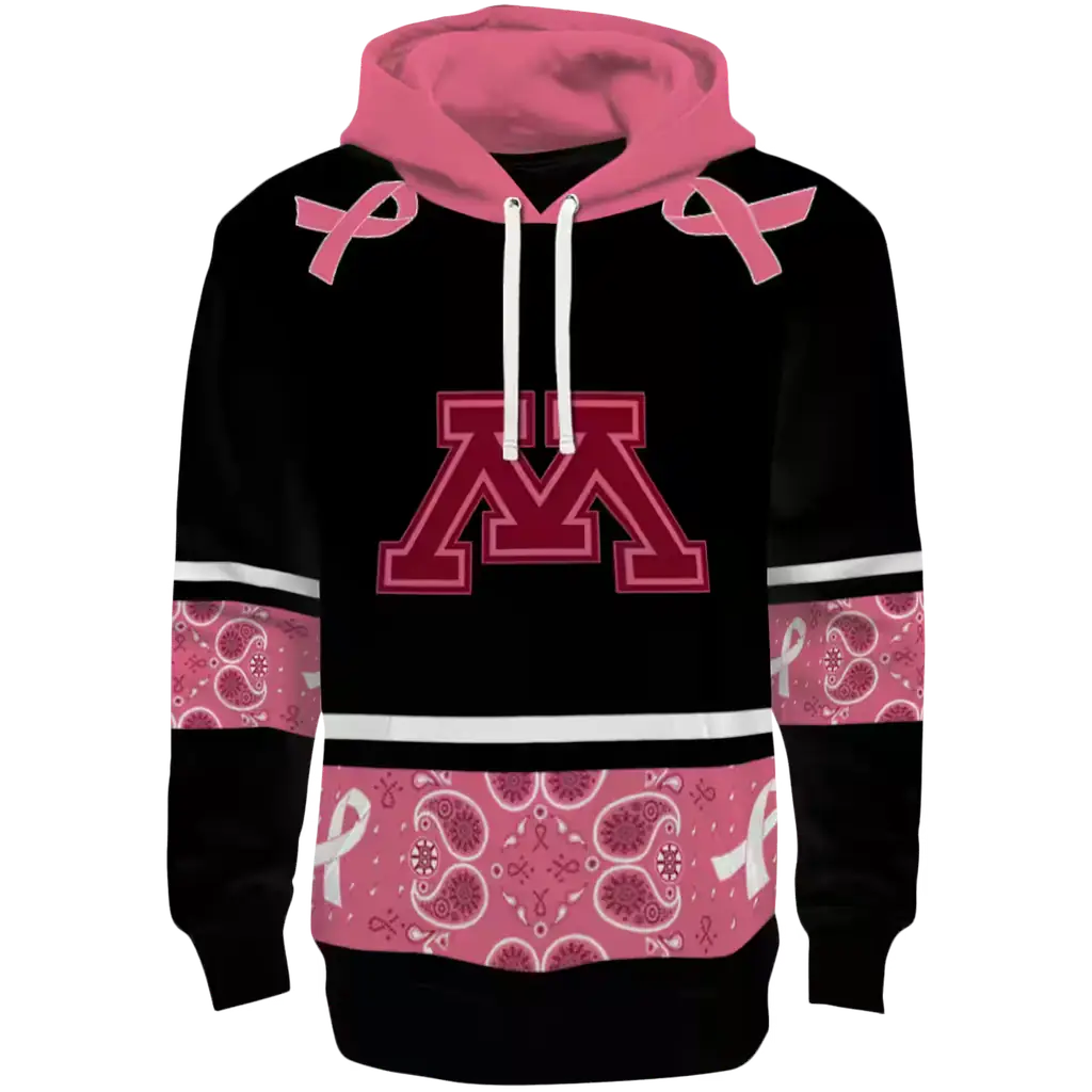 minnesota golden gophers awareness ribbon black pink hoodie best selling minnesota golden gophers awareness ribbon black pink hoodie best selling