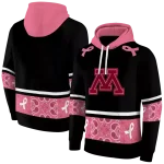 minnesota golden gophers awareness ribbon black pink hoodie best selling