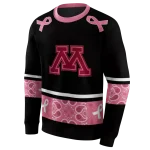 minnesota golden gophers awareness ribbon black pink hoodie best selling