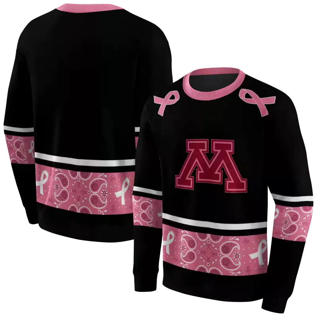 minnesota golden gophers awareness ribbon black pink hoodie premium grade minnesota golden gophers awareness ribbon black pink hoodie premium grade