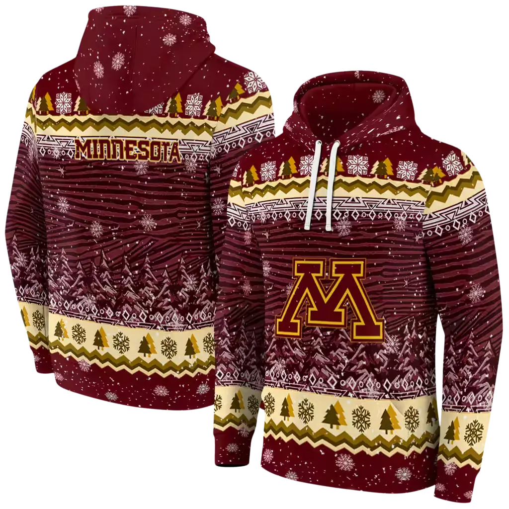 minnesota golden gophers christmas trees maroon hoodie fashion forward minnesota golden gophers christmas trees maroon hoodie fashion forward