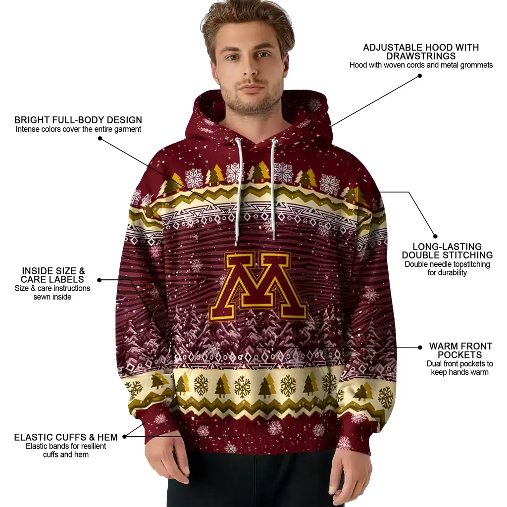 minnesota golden gophers christmas trees maroon hoodie latest model minnesota golden gophers christmas trees maroon hoodie latest model