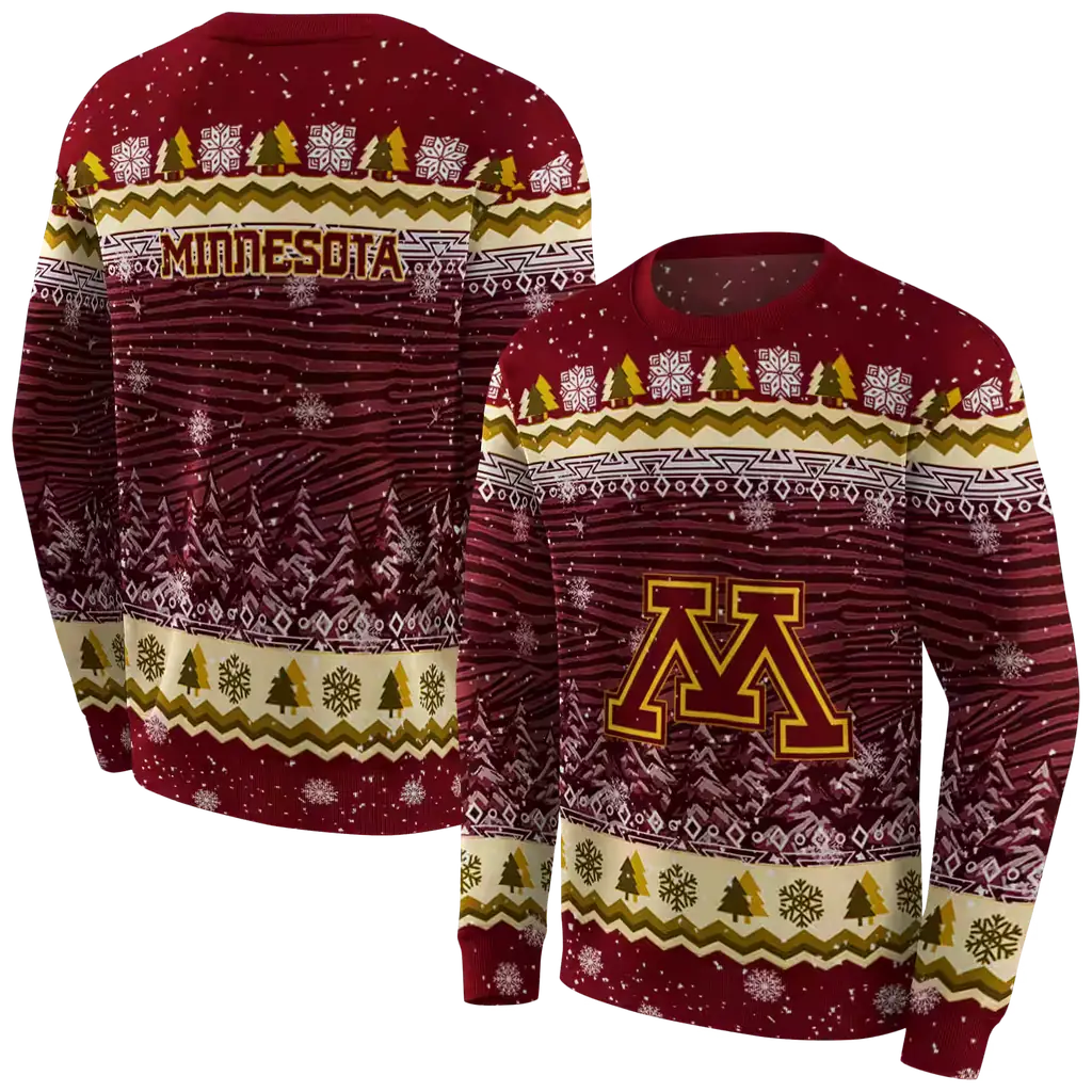 minnesota golden gophers christmas trees maroon hoodie premium grade minnesota golden gophers christmas trees maroon hoodie premium grade
