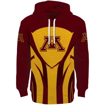 minnesota golden gophers concentric lines maroon black hoodie best selling