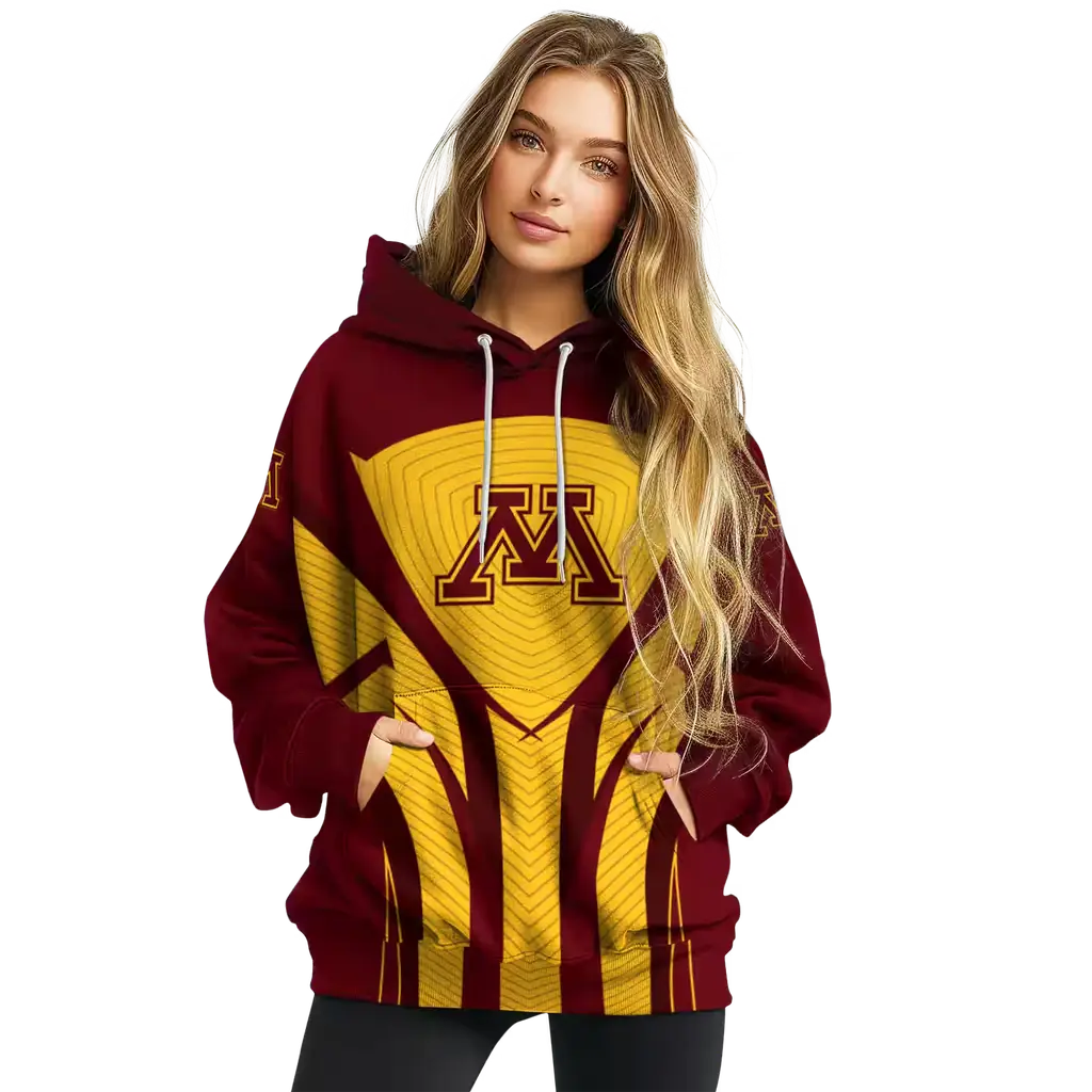 minnesota golden gophers concentric lines maroon black hoodie high quality minnesota golden gophers concentric lines maroon black hoodie high quality