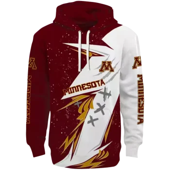 minnesota golden gophers dynamic slash maroon white hoodie best selling