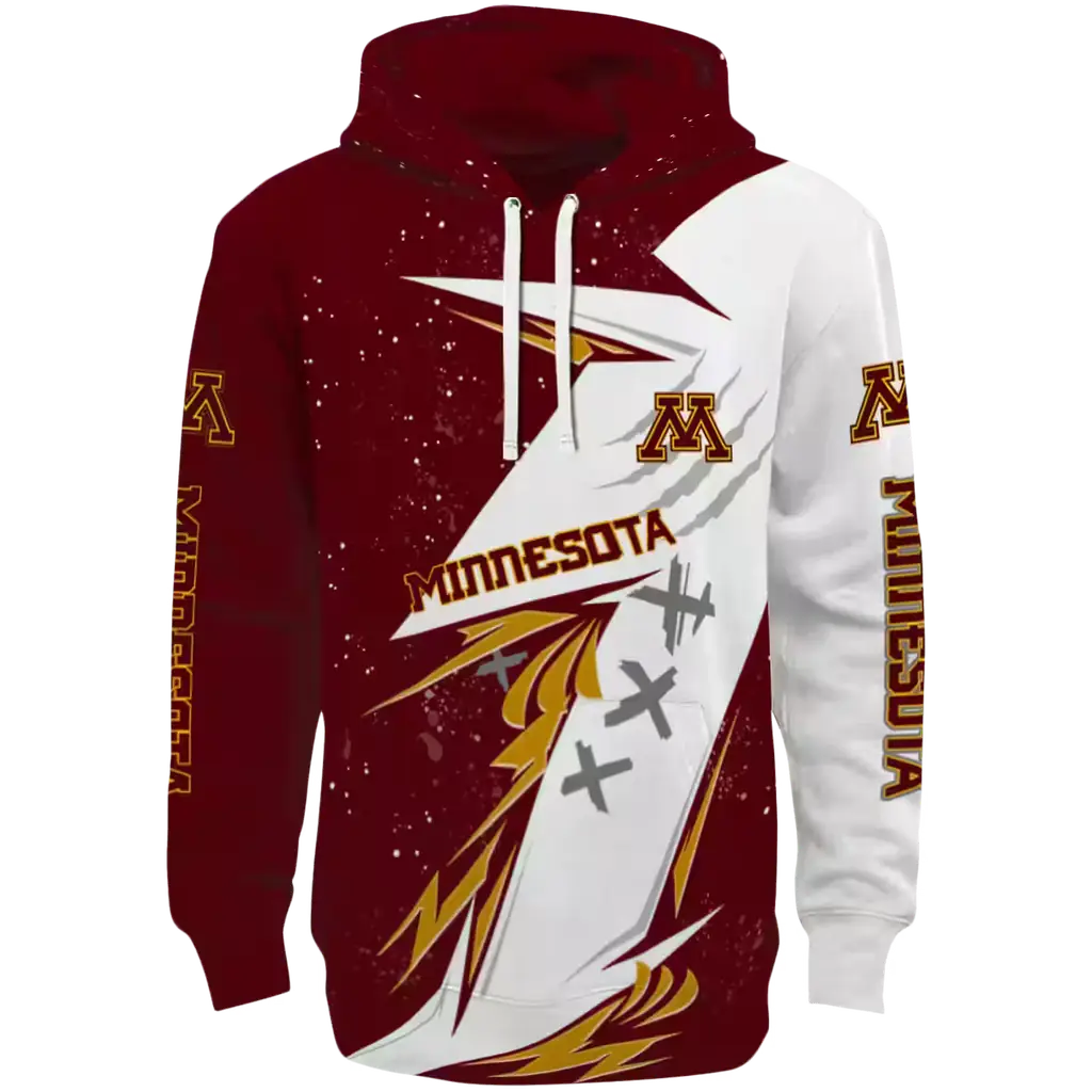 minnesota golden gophers dynamic slash maroon white hoodie best selling minnesota golden gophers dynamic slash maroon white hoodie best selling
