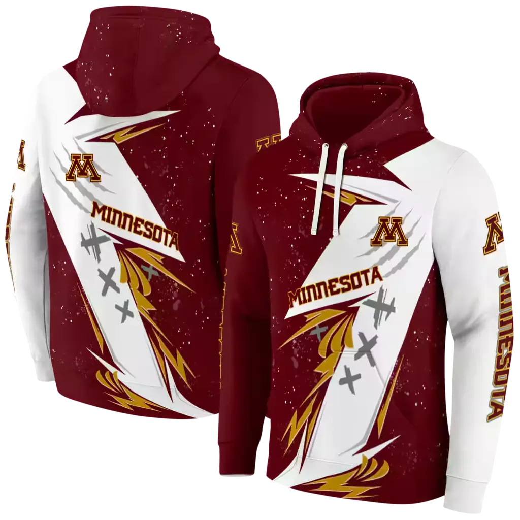 minnesota golden gophers dynamic slash maroon white hoodie fashion forward minnesota golden gophers dynamic slash maroon white hoodie fashion forward