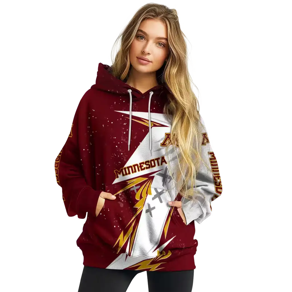 minnesota golden gophers dynamic slash maroon white hoodie high quality minnesota golden gophers dynamic slash maroon white hoodie high quality