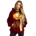 minnesota golden gophers football heartbeat maroon hoodie best selling