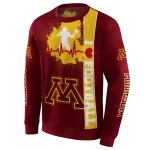 minnesota golden gophers football heartbeat maroon hoodie best selling