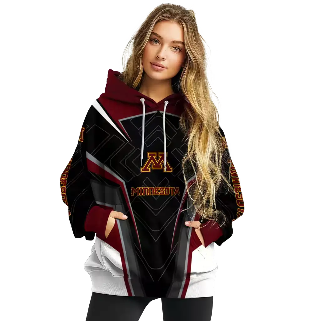 minnesota golden gophers futuristic pattern maroon black hoodie high quality minnesota golden gophers futuristic pattern maroon black hoodie high quality