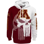 minnesota golden gophers graphic punisher maroon white hoodie best selling