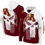 minnesota golden gophers graphic punisher maroon white hoodie best selling