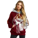 minnesota golden gophers graphic punisher maroon white hoodie best selling