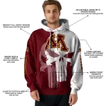minnesota golden gophers graphic punisher maroon white hoodie best selling